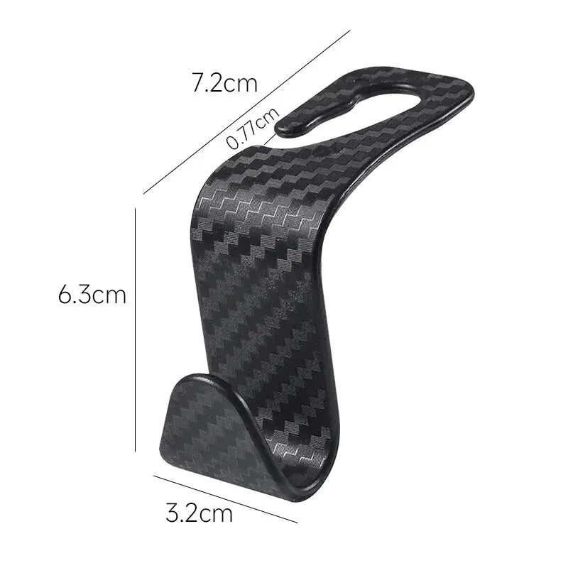 4PCS Car Seat Hook Multi-Purpose Carbon Fibre Texture Car Seat Back Creative Multi-function On-Board Hooks