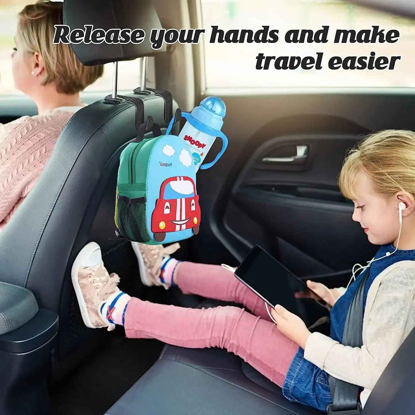 4PCS Car Seat Hook Multi-Purpose Carbon Fibre Texture Car Seat Back Creative Multi-function On-Board Hooks