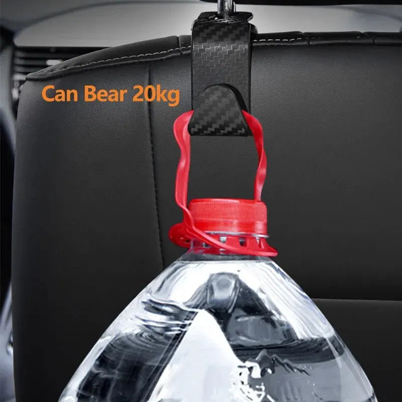 4PCS Car Seat Hook Multi-Purpose Carbon Fibre Texture Car Seat Back Creative Multi-function On-Board Hooks